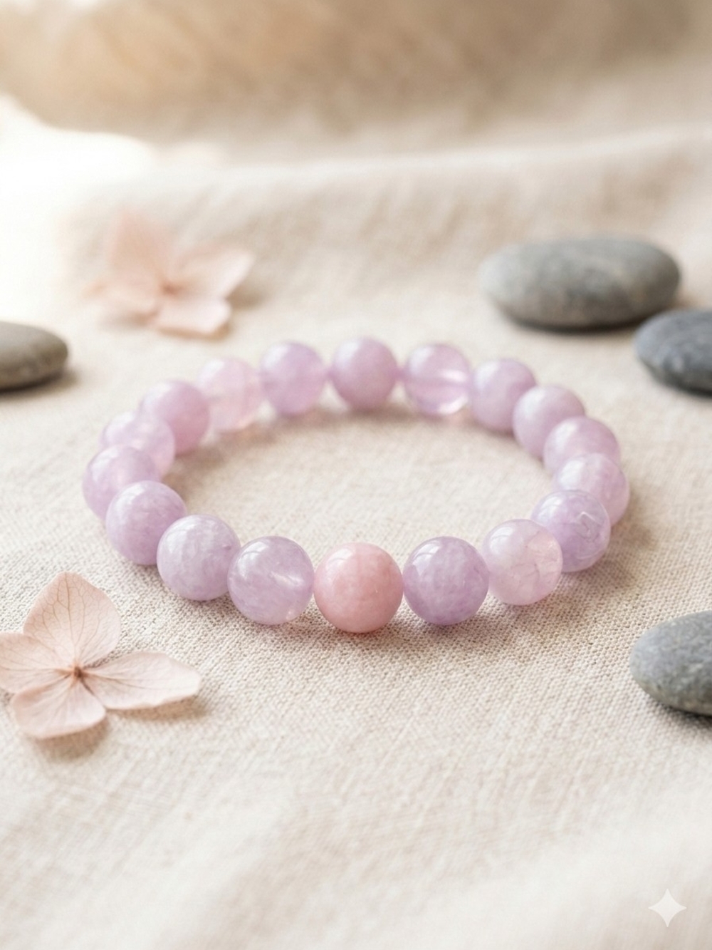 Pink Lavender Beaded Stretch Bracelet - Women Jewelry